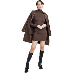 Wild Fable Brown Turtleneck Sweater Dress